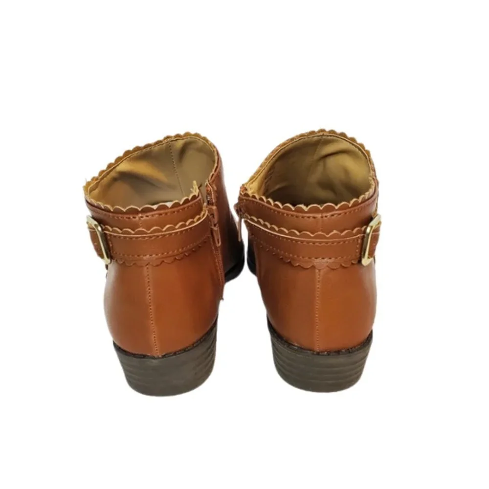 Kids Crown and Ivy Cognac Ankle Boots